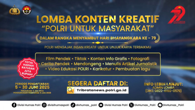 Ramaikan HUT Bhayangkara ke-79, 1000 Peserta Daftar Lomba Konten Kreatif Polri